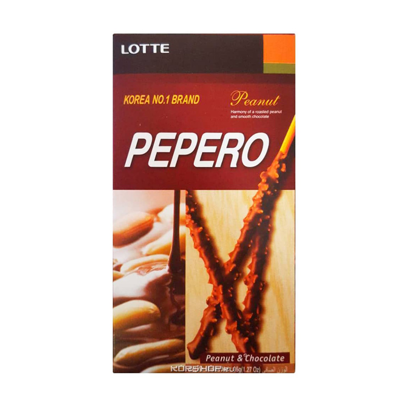 Соломка в шоколадной глазури Pepero Peanut 36 гр