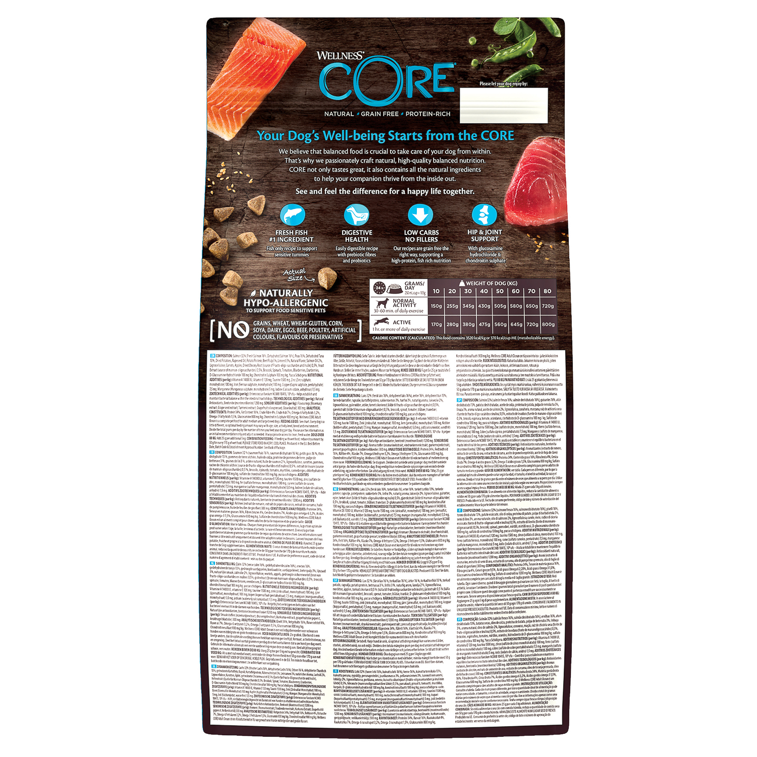 59907 Корм из лосося с тунцом для взрослых собак средних и крупных пород 1,8 кг