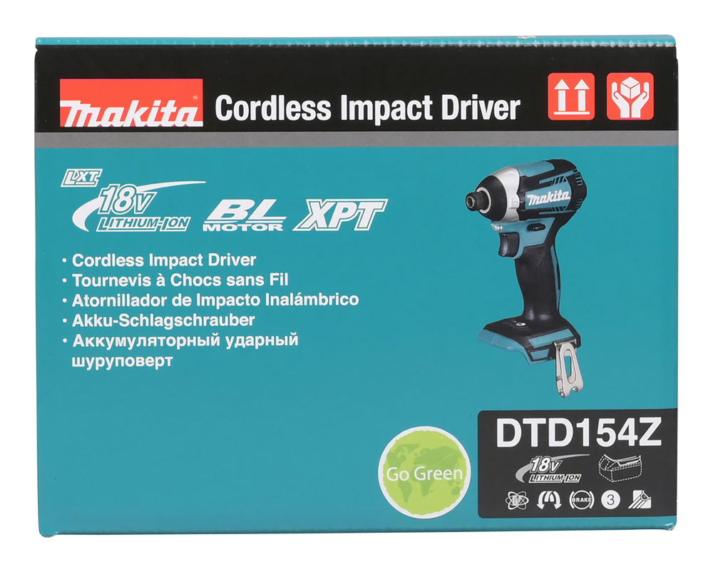 Шуруповерт ударный аккумуляторный Makita DTD154Z LXT 18В, 1/4\", 175 Нм, 3600 об/мин, без акб и ЗУ