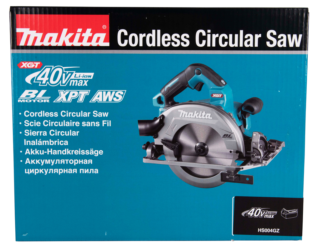 Пила дисковая аккумуляторная Makita HS004GZ Li-ion, 40В, XGT, 190/185 мм, 6000 об/мин, без акб и ЗУ