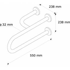 Поручень для раковины левый MERIDA TPC04 полированный