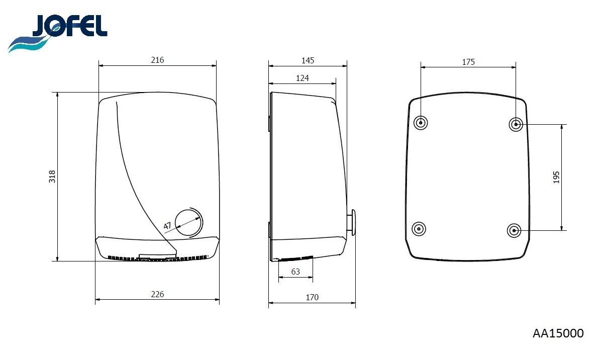 Электросушилка для рук Jofel АА15000