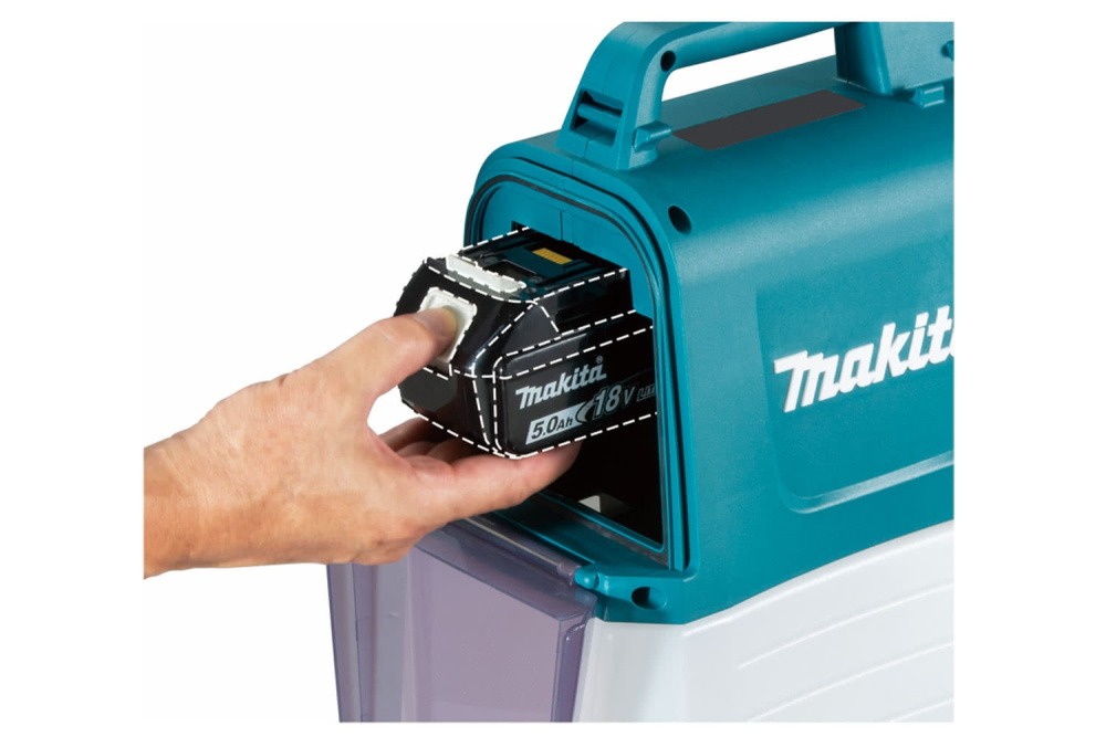 Опрыскиватель аккумуляторный Makita DUS054Z LXT 18В, объем бака 5 литров, 3 бар, форсунка двойная, без акб и З/У