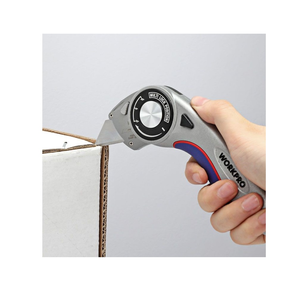 Нож с поворотным лезвием, алюминиевый +6 лезвий WORKPRO