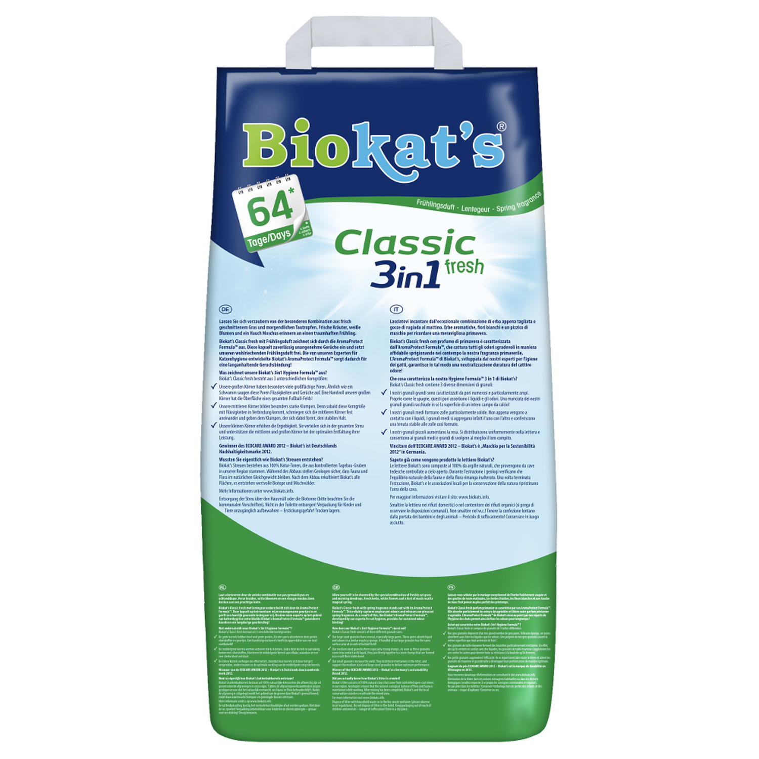 BIOKAT'S CLASSIC FRESH наполнитель комкующийся c ароматизатором 20 л (20 кг)