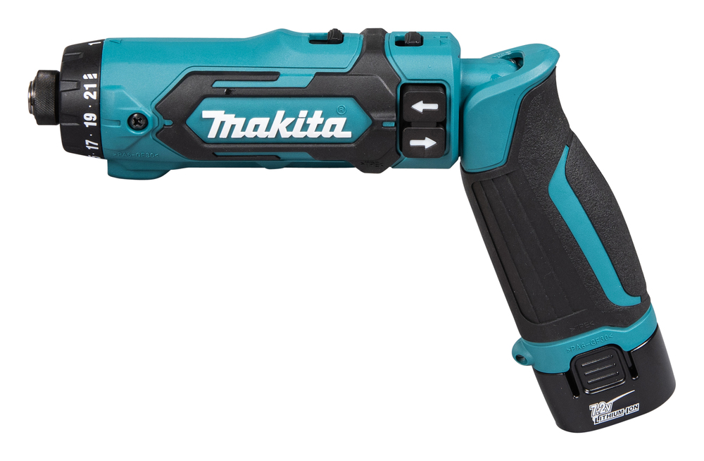 Отвертка аккумуляторная Makita DF012DSE 7.2В, 2х1.5 Ач, 5.6 Нм, 650 об/мин