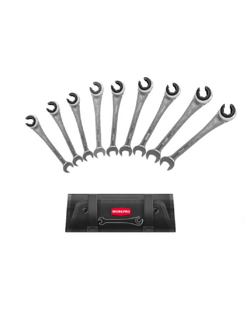 Набор ключей комбинированных 9 шт (8-18 мм) с храповым механизмом в чехле WORKPRO