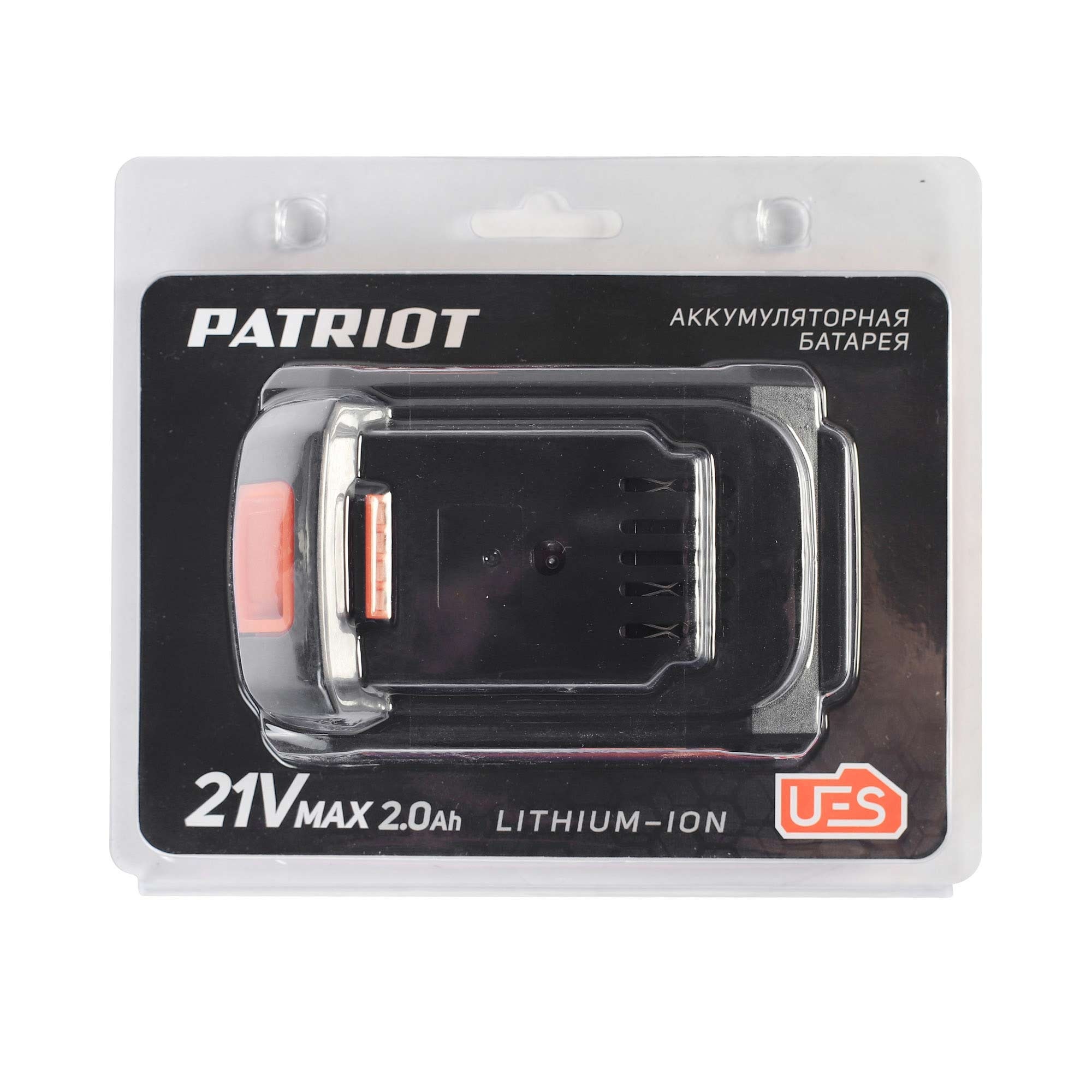 Батарея аккумуляторная PB BR 21V(Max) Li-ion PATRIOT UES, 2,0Ah, тонкая зарядка (5,5 мм)
