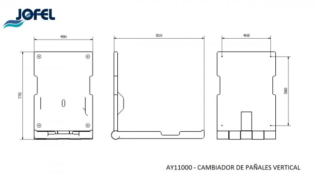 Стол детский Jofel Baby Compliment AY11000, настенный, горизонтальный, белый