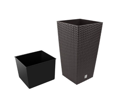 Кашпо для цветов Prosperplast Rato Square 35+14л, венге