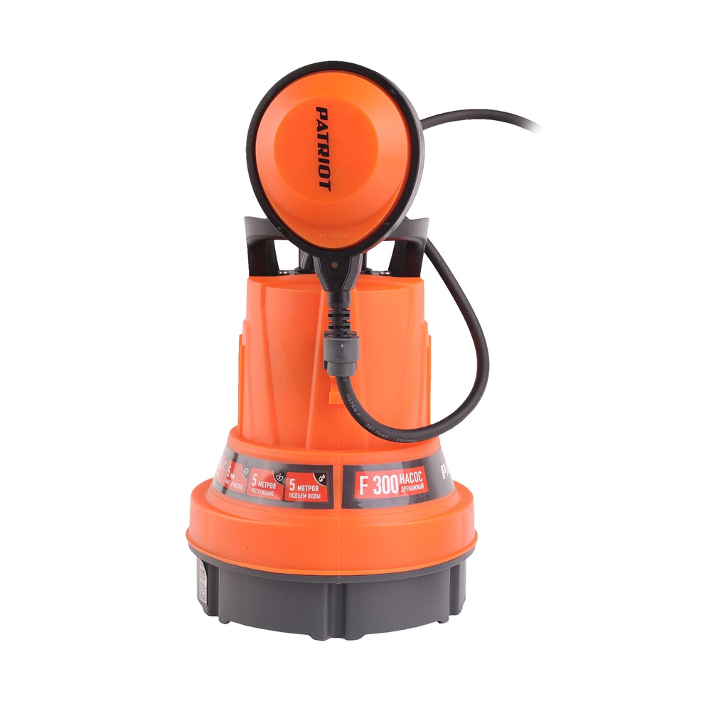 Насос дренажный PATRIOT F 300  для чистой воды, 250 Вт