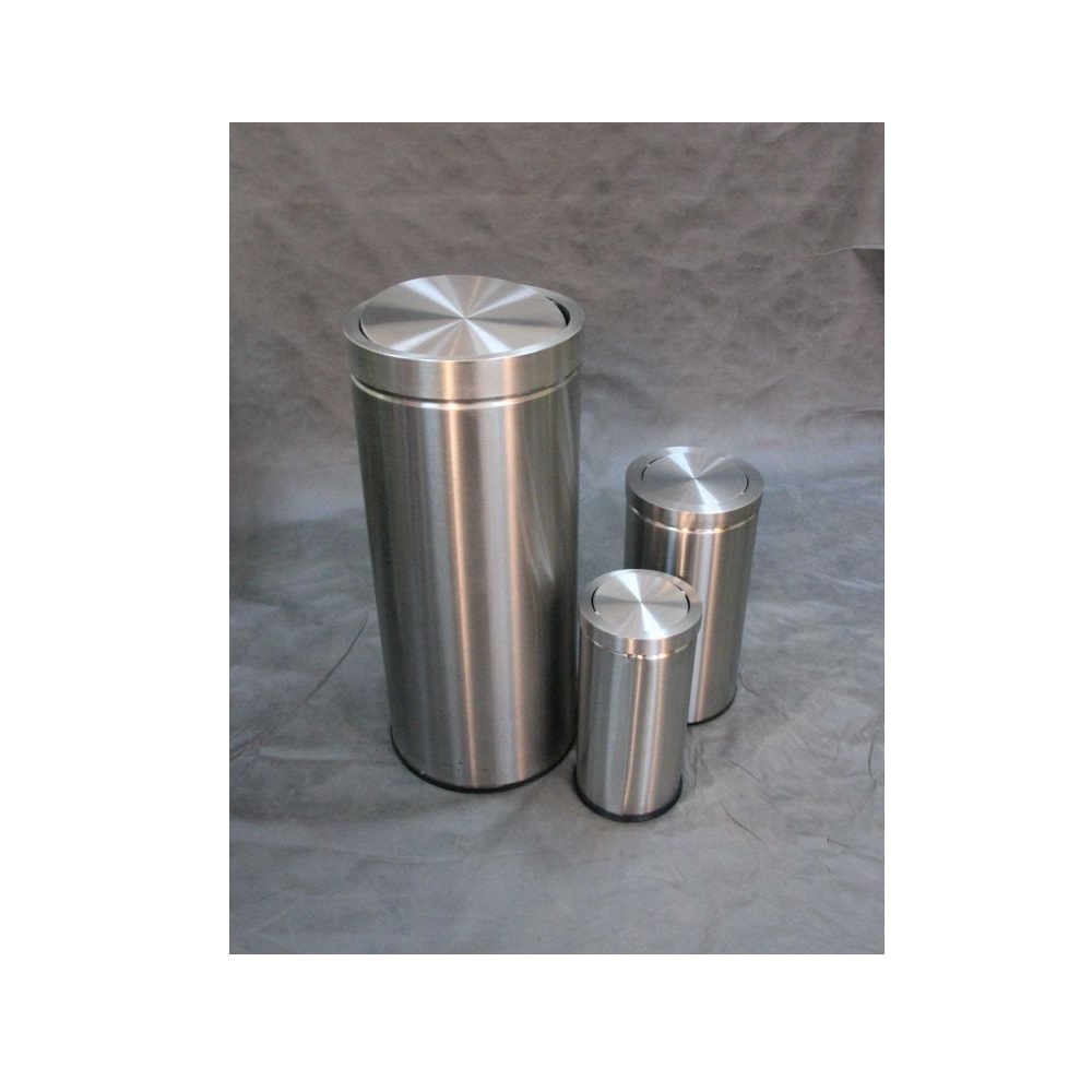 Урна для мусора c плавающей крышкой "Ву-Тенг" шлифованная, 80 л