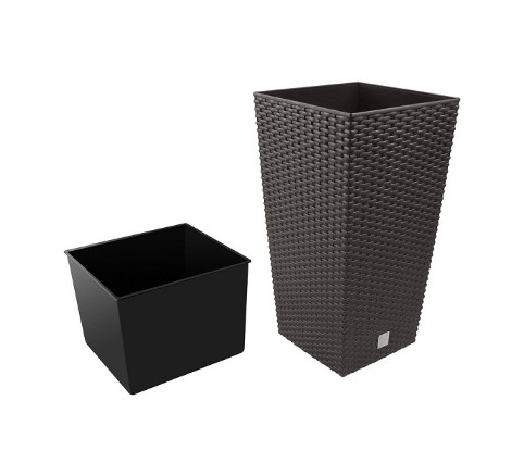Кашпо для цветов Prosperplast Rato Square 49+21л, венге