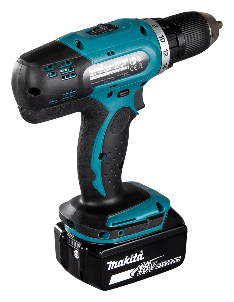 Дрель-шуруповерт аккумуляторная Makita DDF453RFE LXT 18В, 2х3.0 Ач Li-ion, 42 Нм, 1300 об/мин