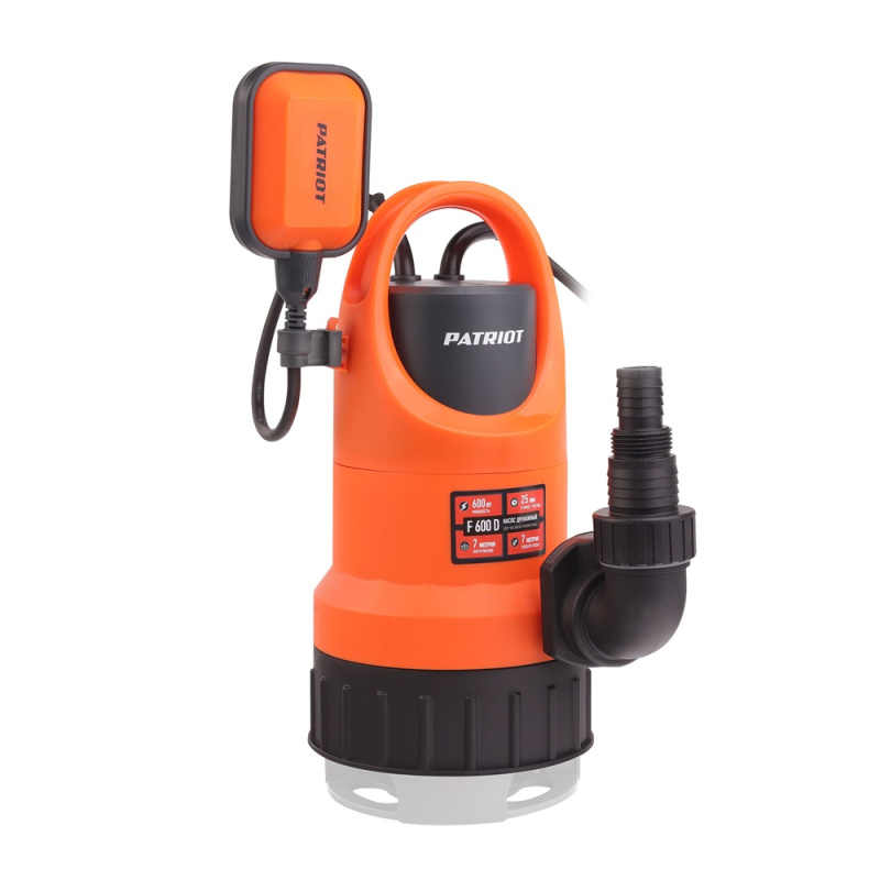 Насос дренажный PATRIOT F 600 D для чистой и грязной воды, 600 Вт