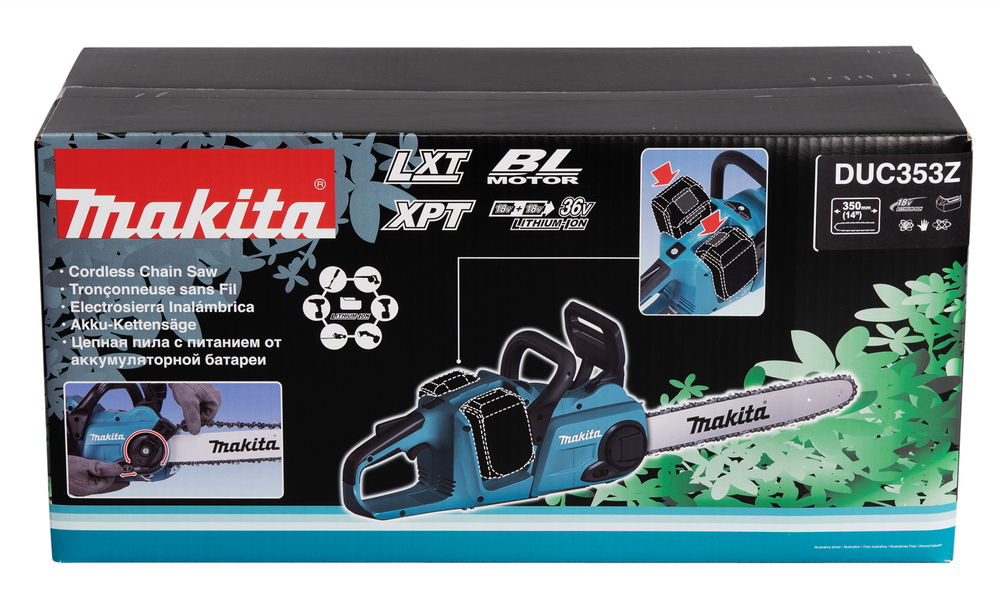 Пила цепная аккумуляторная Makita DUC353Z LXT 18В X2, 20 м/с, 35 см, без акб и ЗУ