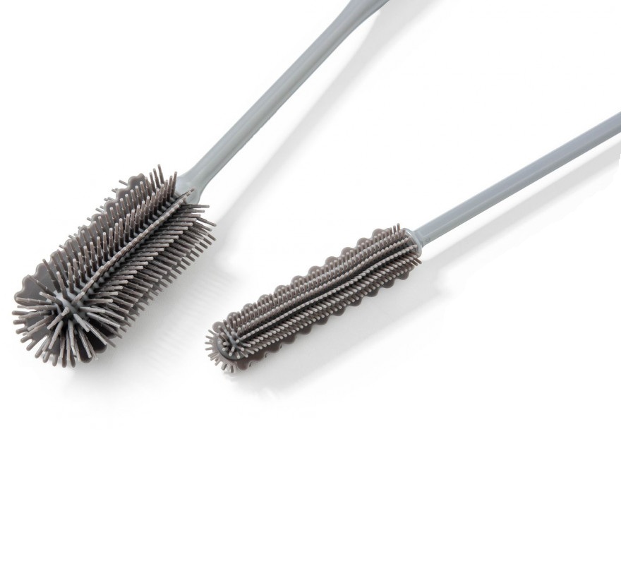 Силиконовая щетка для мытья бутылок тонкая KF Pastel