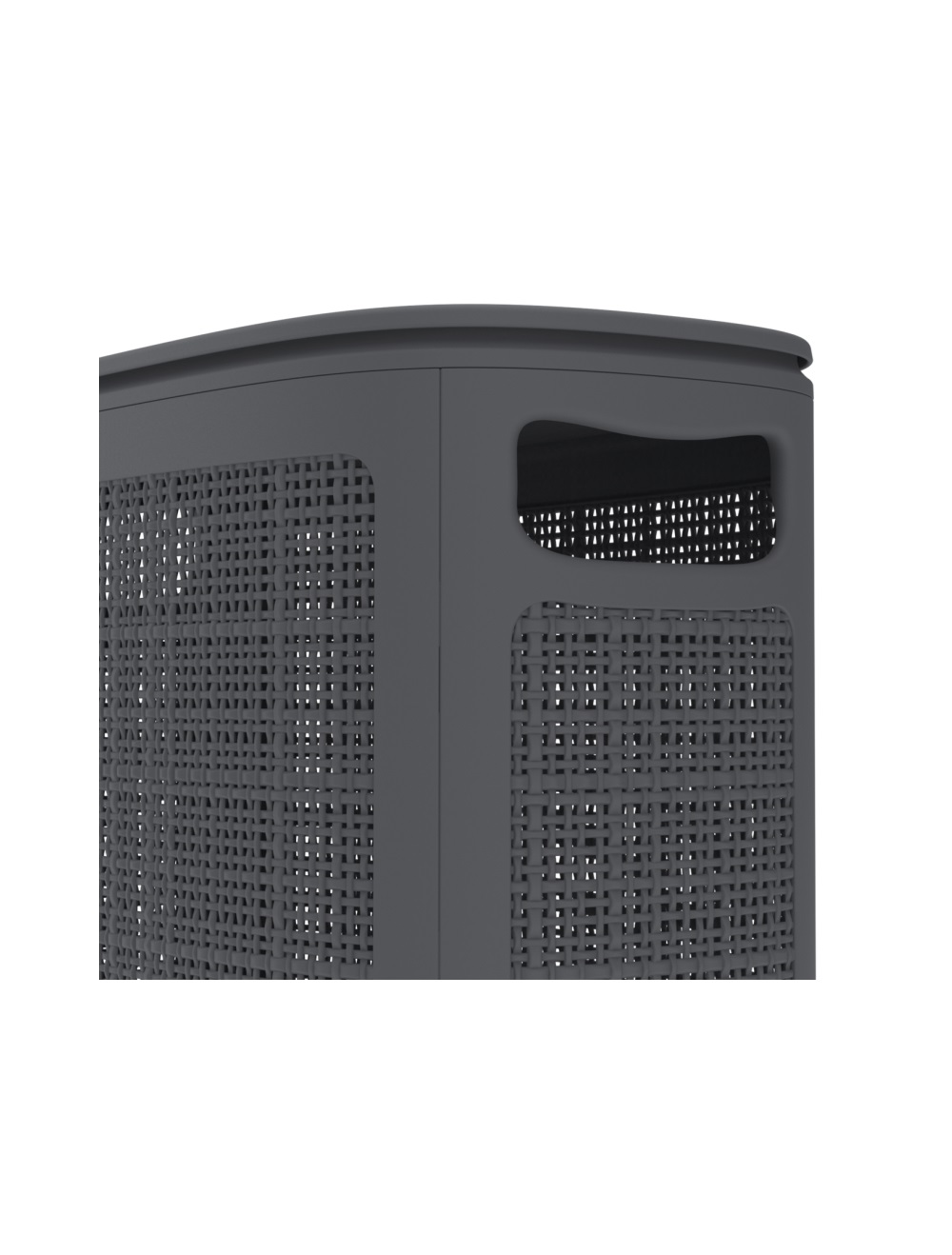 Плетёная корзина для белья сборная «Лён» 60 л (43х20х80 см) графит