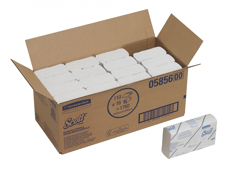 Бумажные полотенца в пачках Kimberly-Clark SCOTT SlimFold 5856
