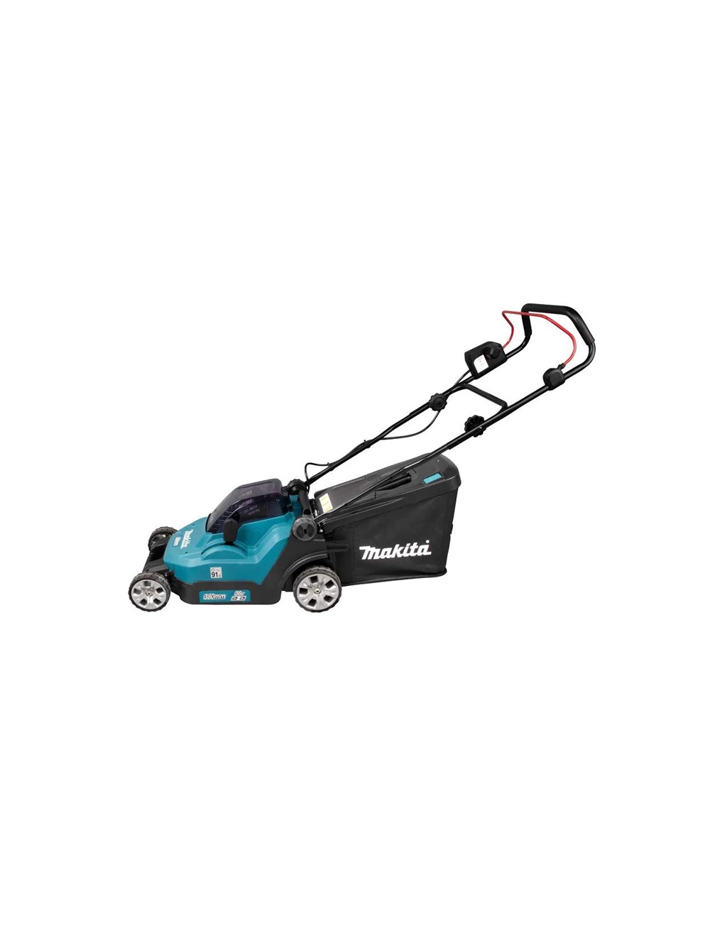Газонокосилка аккумуляторная Makita DLM382PM2 LXT 36В/2х18В, ширина 38 см, травосборник 40л, 2 в 1, 2x4 Ач; без ЗУ