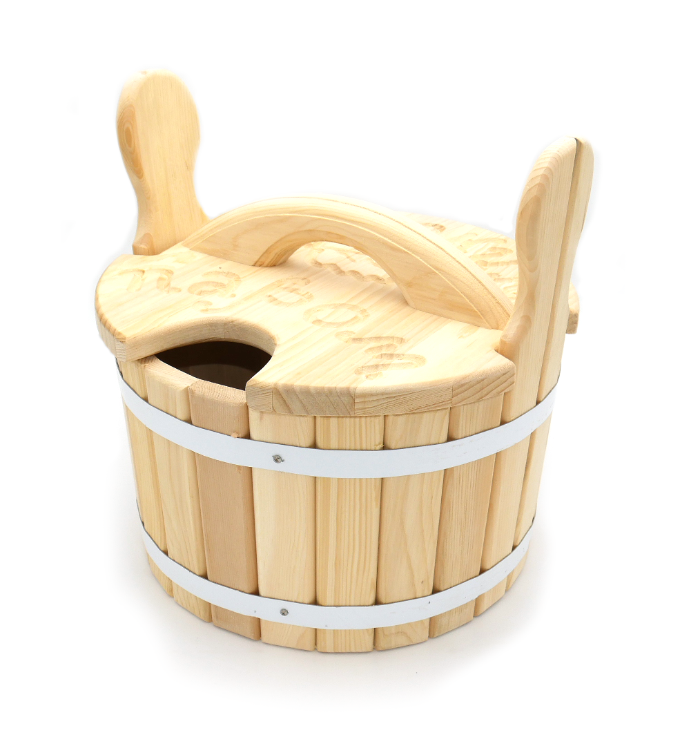 Запарник с крышкой для веников в бани круглый 10 л