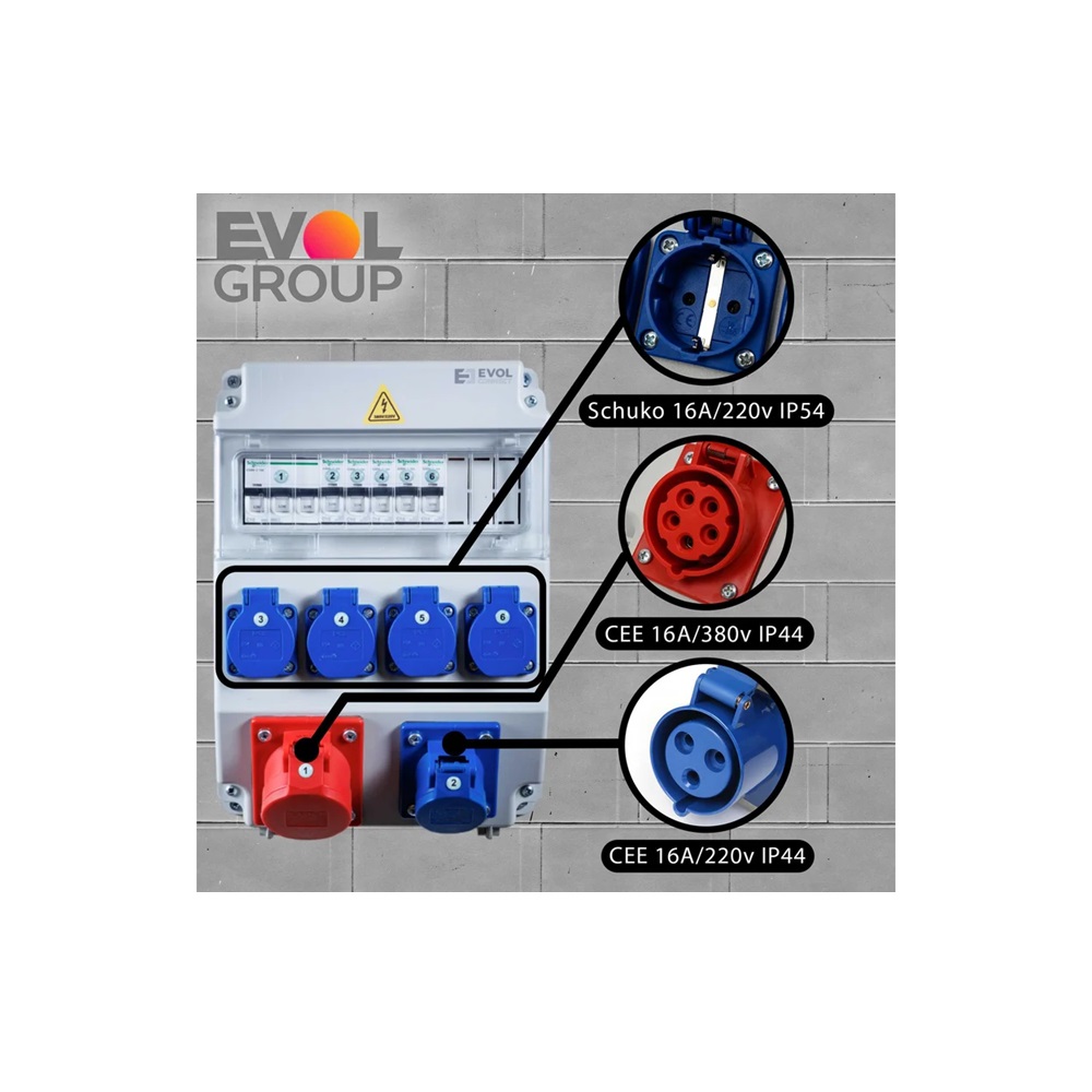 Навесной щит с розетками 220В + 380В EVOL COMBOX 11 0102-013-1