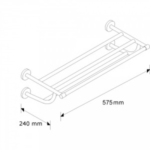 Полка-решетка для полотенец MERIDA HOTEL, длина 575 мм MHW09