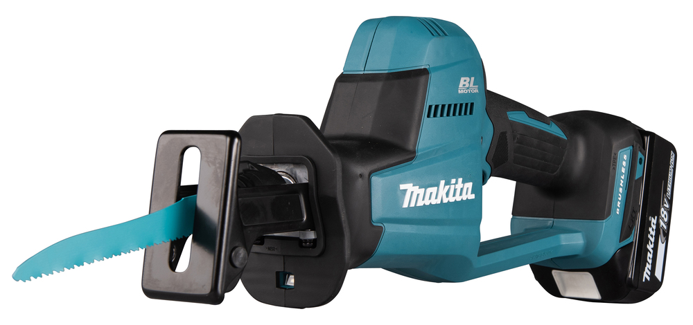 Пила сабельная аккумуляторная Makita DJR189Z LXT BL 18В, ход 22мм, рез 255мм, XPT, электрический тормоз, регулировка оборотов, поддержание оборотов под нагрузкой, бесключевая смена полотна, подсветка, без акб и ЗУ