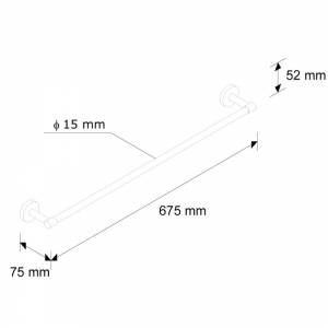Полотенцедержатель MERIDA HOTEL, длина 600 мм MHW01