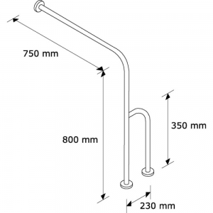 Поручень для инвалидов напольно-настенный MERIDA TPC23 полированный правый