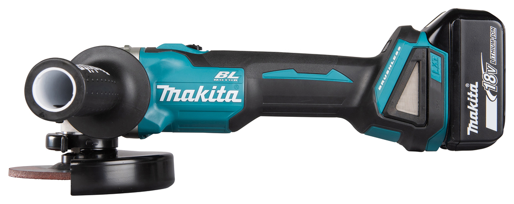 Угловая шлифмашина аккумуляторная Makita DGA506RME LXT 18В, 125 мм, 8500 об/мин, 2х4.0 Ач Li-ion