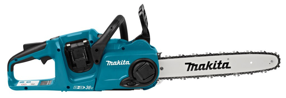 Пила цепная аккумуляторная Makita DUC353CT2 LXT BL 2х18В, 14"/35см, 3/8", 1,1мм, 20м/с, XPT, (2xBL1850B, DC18SH)