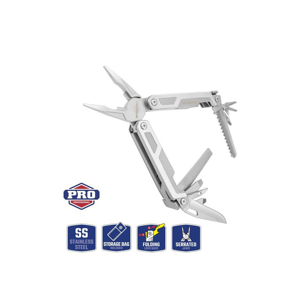 Мультитул 15 в 1, 200 мм WORKPRO