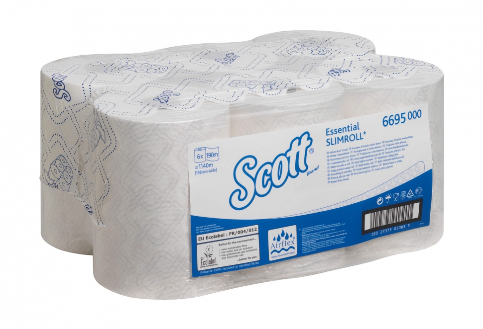Бумажные полотенца в рулонах Kimberly-Clark Scott Essential Slimroll 6695, однослойные