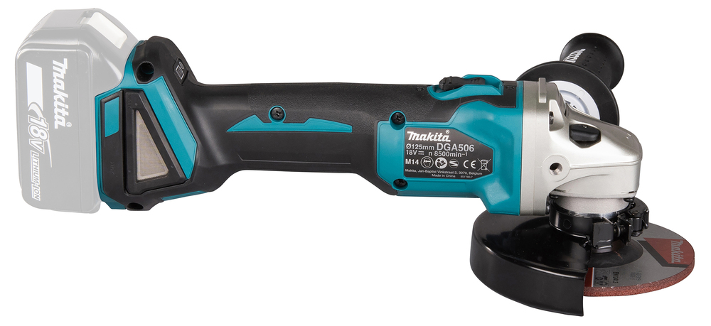 Угловая шлифмашина аккумуляторная Makita DGA506Z LXT 18В, 125 мм, 8500 об/мин, без акб и ЗУ