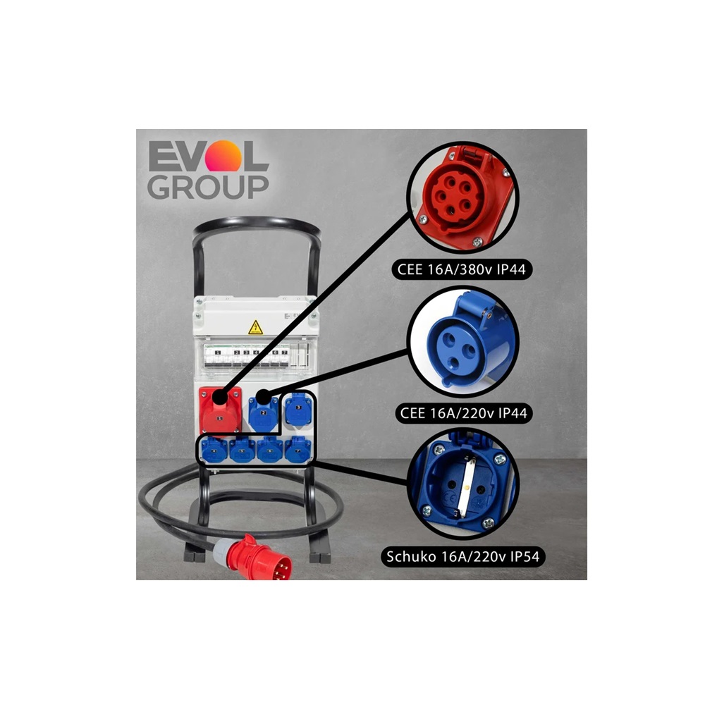 Переносной щит с розетками 220В + 380В  EVOL PARTNER 0602-012-1