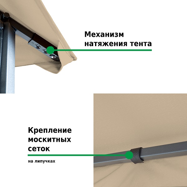 Тент садовый Green Glade 3х3х2,6/2м