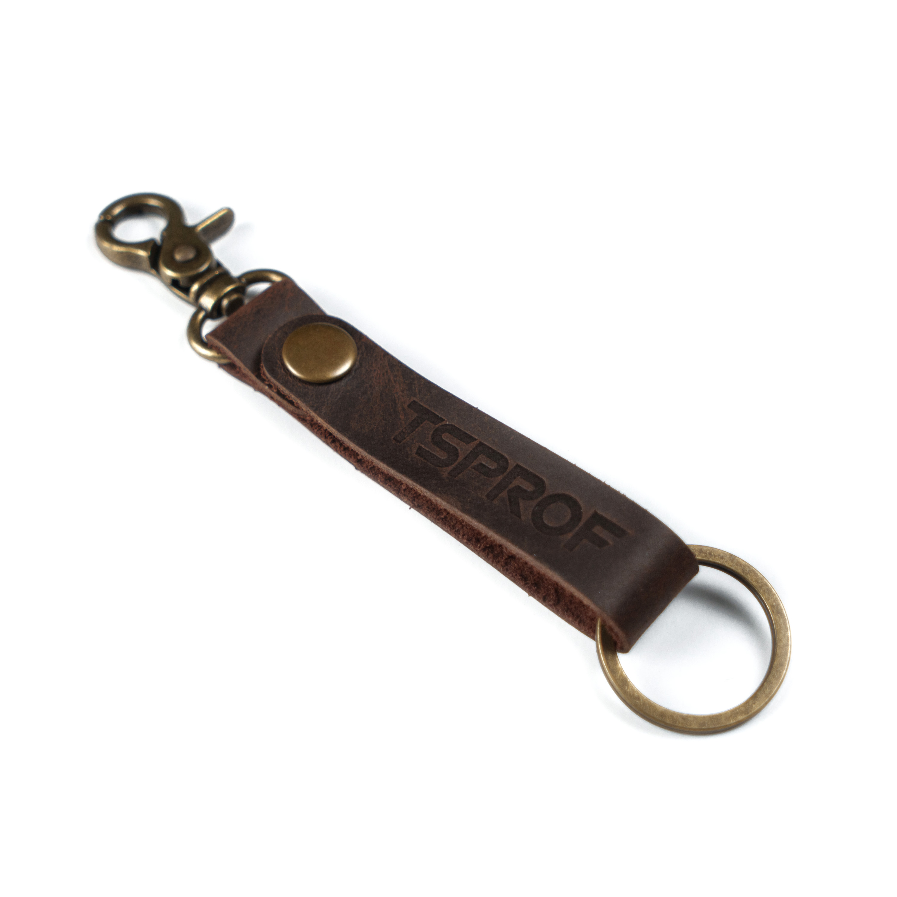 Брелок TSPROF кожаный, коричневый