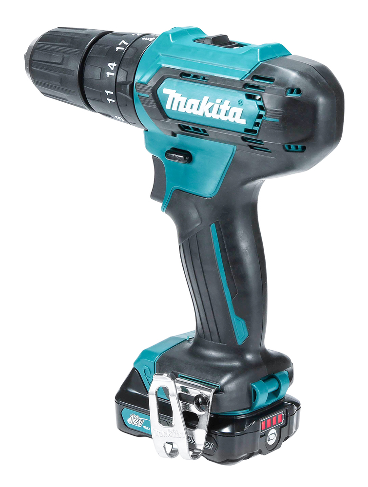 Ударная дрель-шуруповерт аккумуляторная Makita HP333DWME CXT 12В, 2х4.0 Ач, 30 Нм, 1700 об/мин