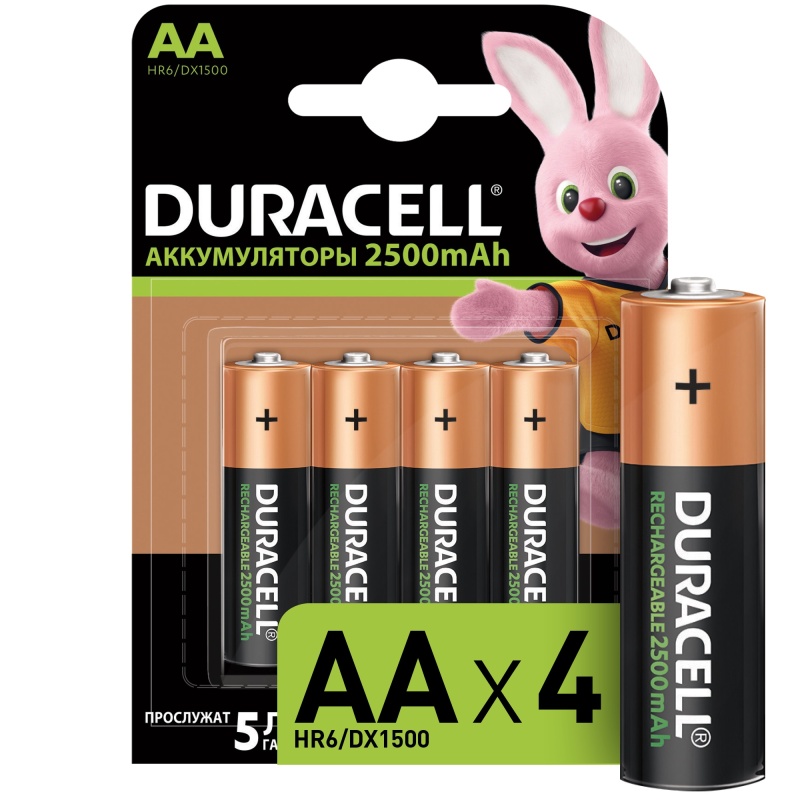 Аккумулятор Duracell HR6-4BL 1.2V, 2500mAh NiMh, размер "AA"