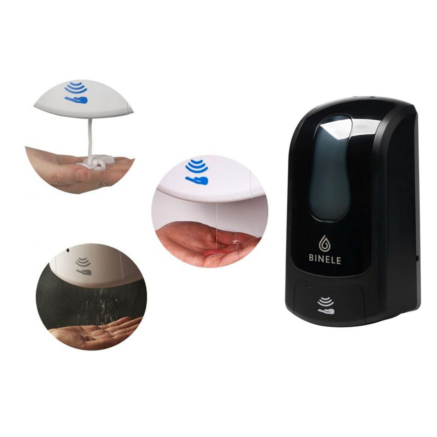 Диспенсер BINELE eSpray картриджный для спрей-жидкости сенсорный DE13BB, 1л черный