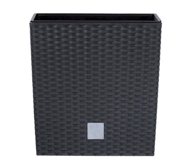 Кашпо для цветов Prosperplast Rato Low 64+37л, антрацит