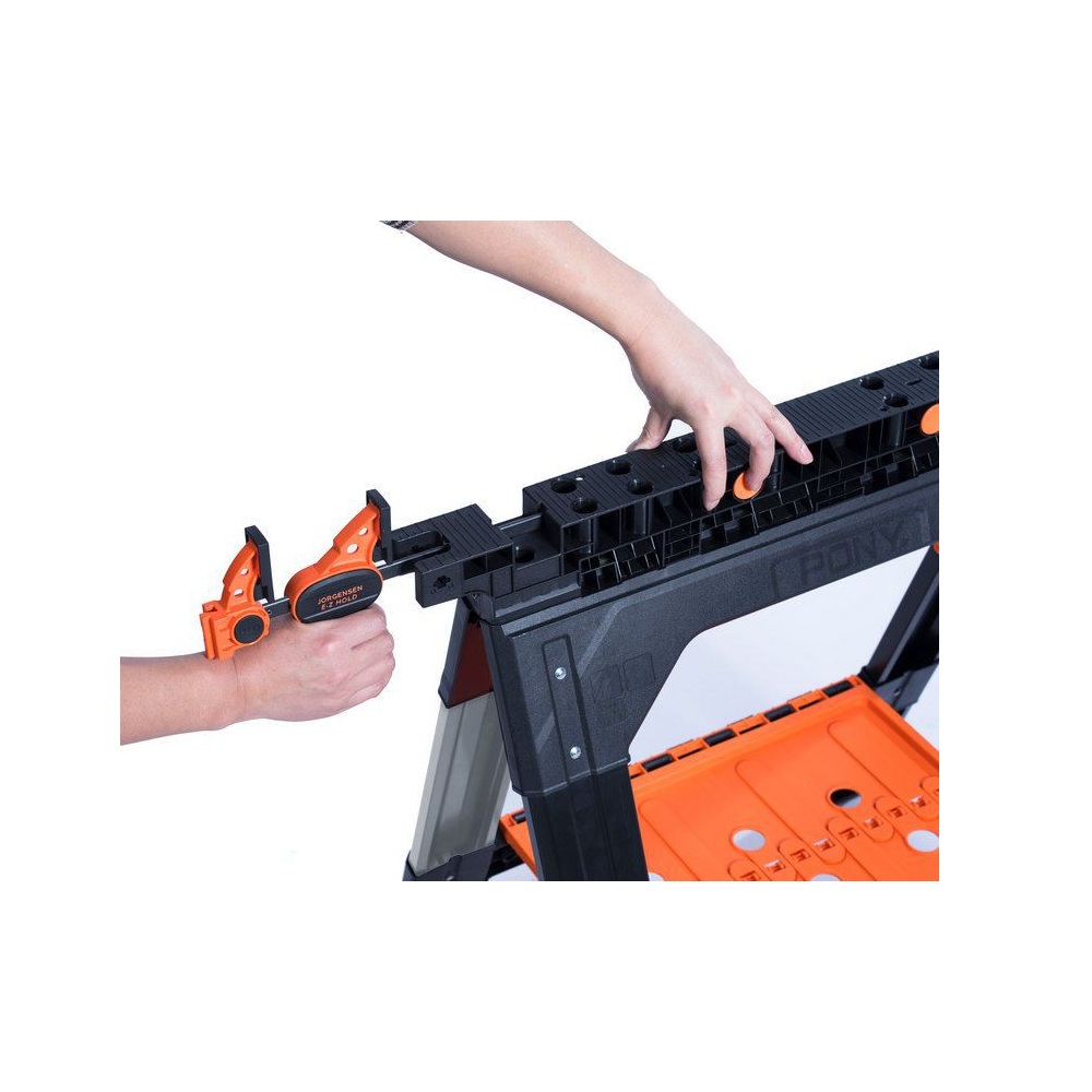 Козлы строительные 2 шт (810 мм) +струбцины 2 шт (до 275 кг) Pony