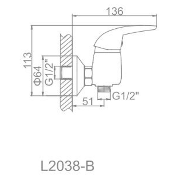 СМЕСИТЕЛЬ ДЛЯ ДУША LEDEME L2038-В