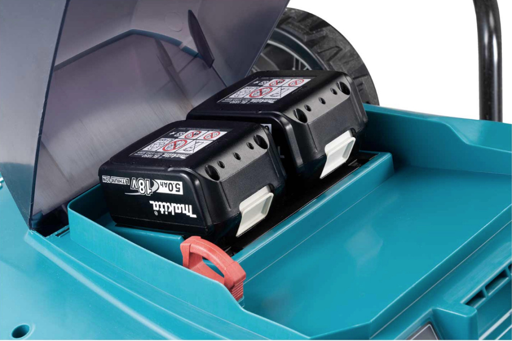 Газонокосилка аккумуляторная Makita DLM481Z LXT 2х18 В, 860 Вт, 48 см, травосборник 62 л, привод 2,5-5км/ч, 4в1, XPT, без акб и З/У