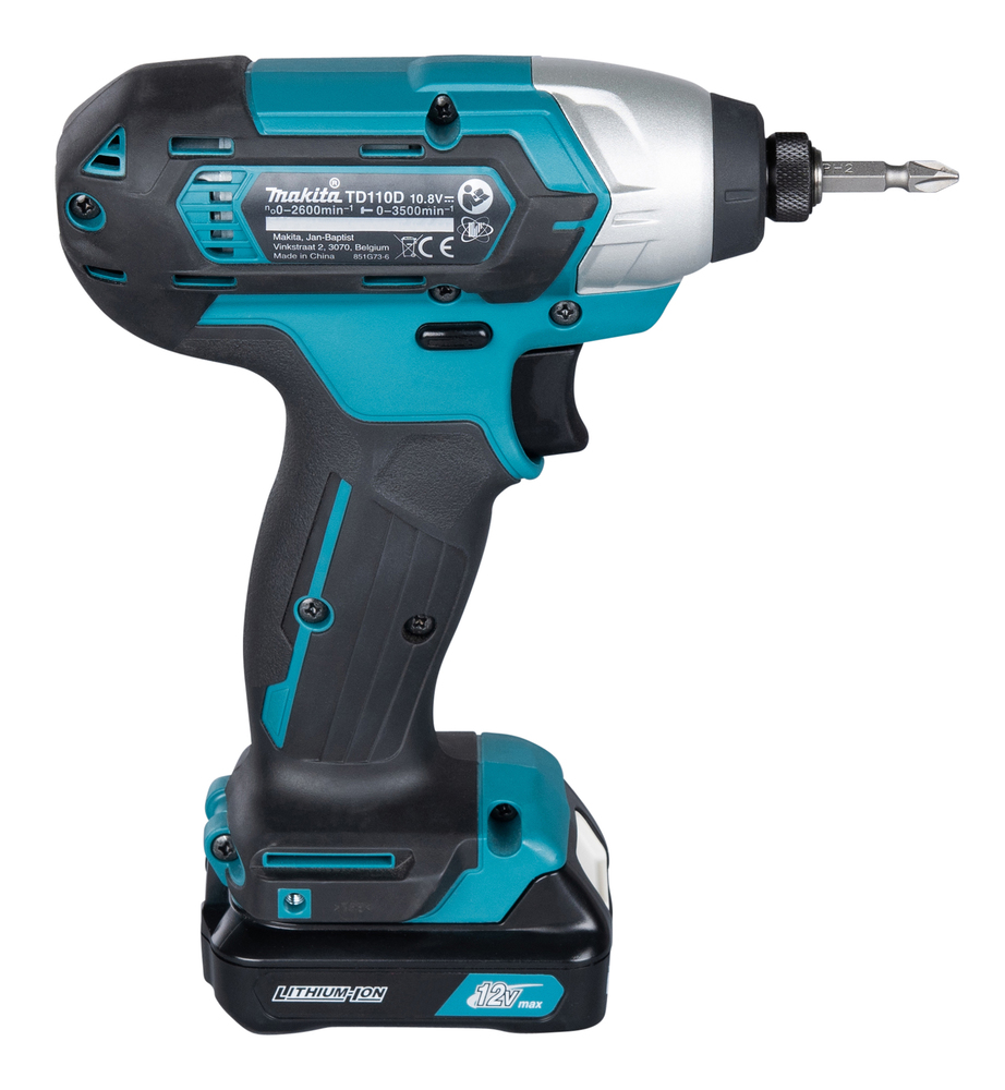 Шуруповерт ударный аккумуляторный Makita TD110DWAE CXT 10.8В, 2х2.0 Ач, 110 Нм, 2600 об/мин