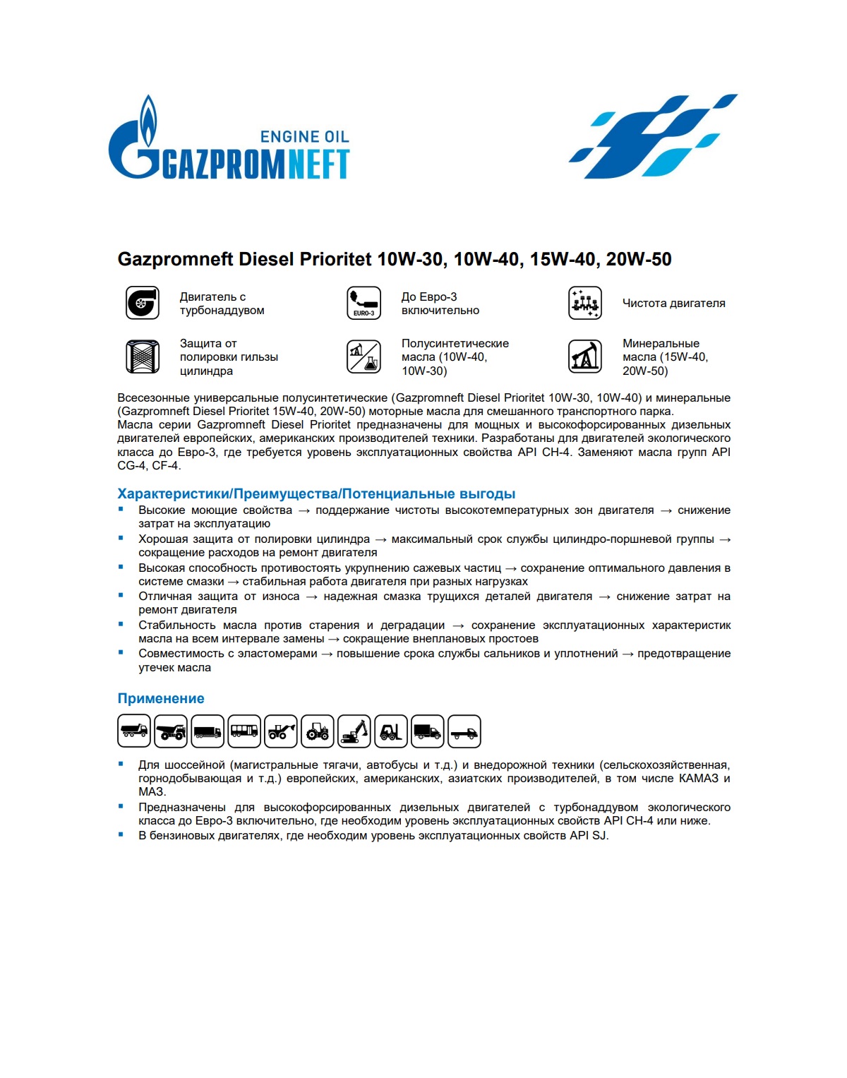 Моторное масло Gazpromneft Diesel Prioritet 10W-40 10л