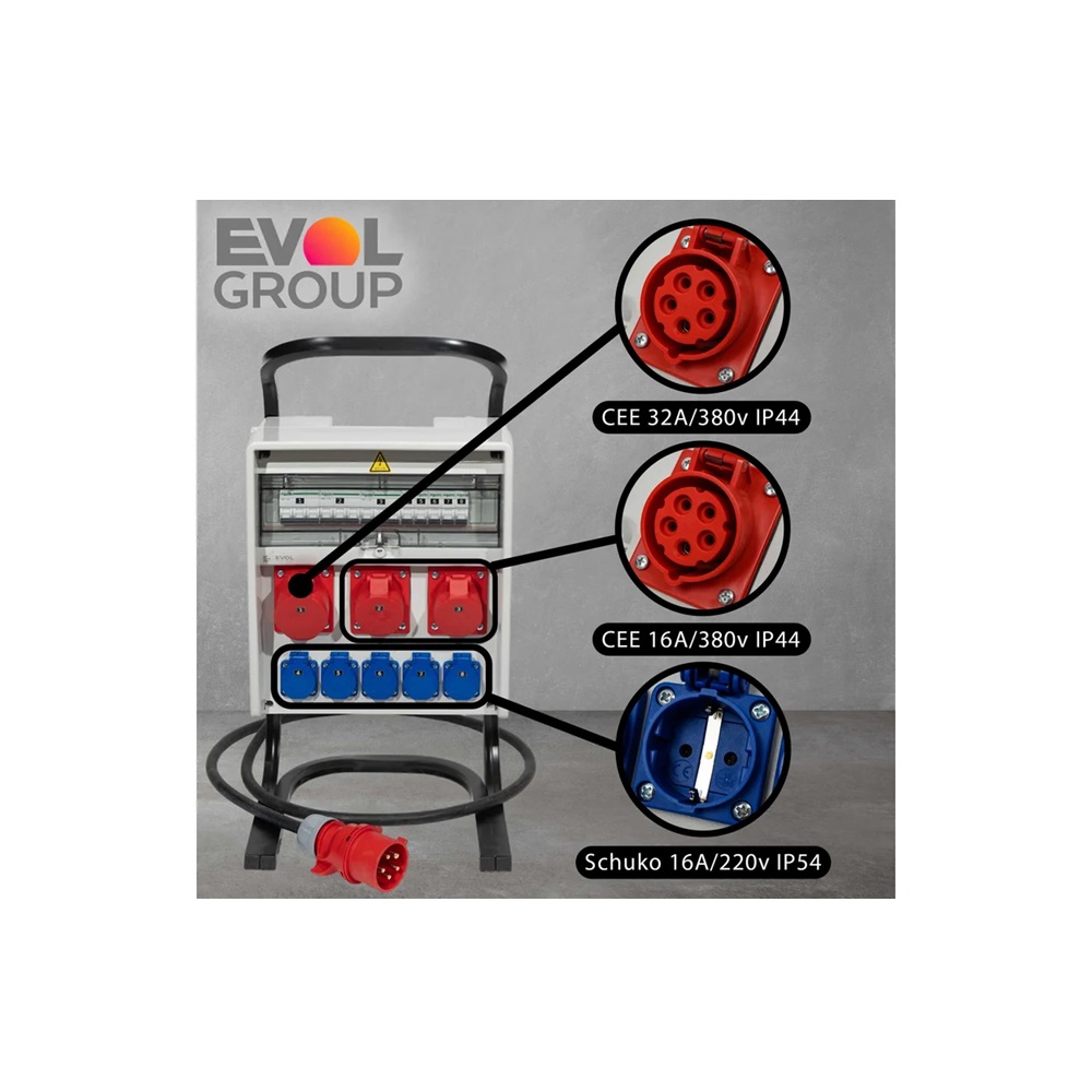 Переносной щит с розетками 220В + 380В EVOL PARTNER ULTRA 0607-035-1