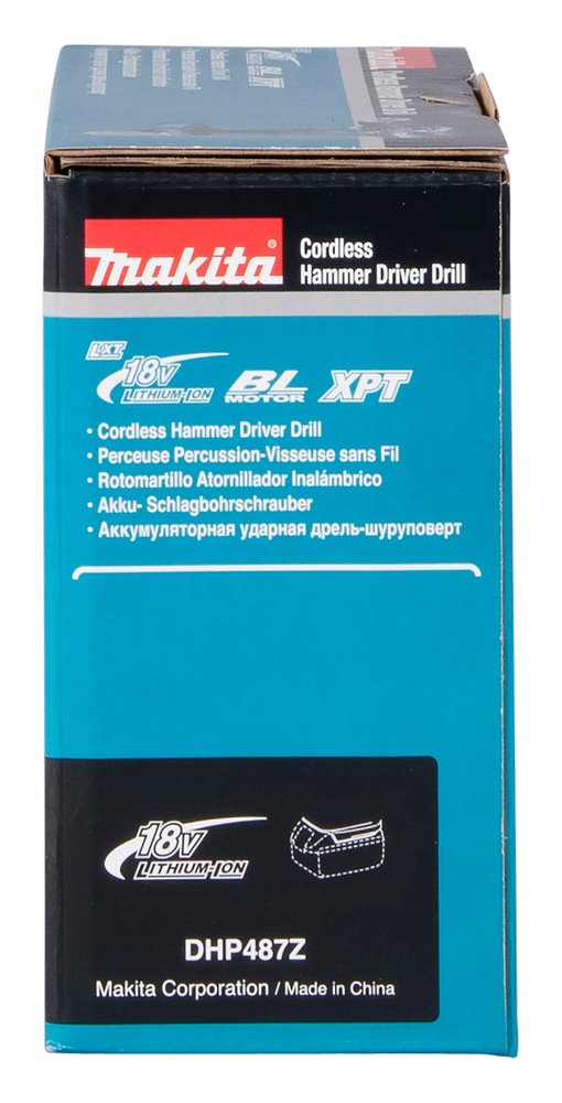 Ударная дрель-шуруповерт аккумуляторная Makita DHP487Z LXT 18В, 40 Нм, 1700 об/мин, без акб и ЗУ