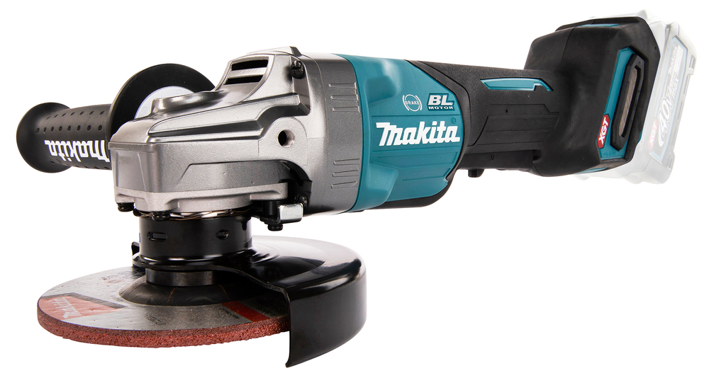 Угловая шлифмашина аккумуляторная с широкой клавишей включения Makita GA013GZ XGT BL 40В, 125 мм, 8500 об/мин, без акб и ЗУ